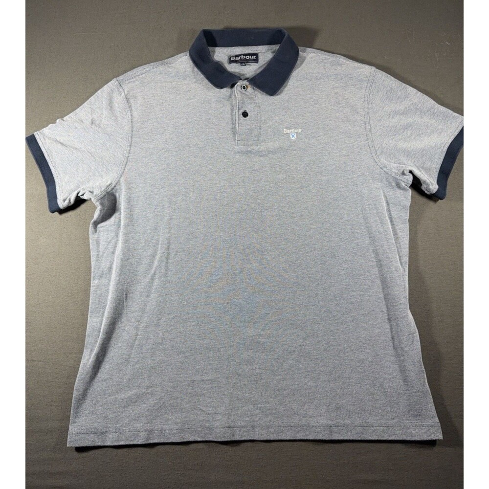Barbour Shirt Mens XXL Grey Essential Sports Polo Casual Breathable Preppy
